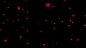 red hearts flying on black background animation, valentines day and love romantic heart falling - Powered by Shutterstock - Get 15% off with code: PIKWIZARD15