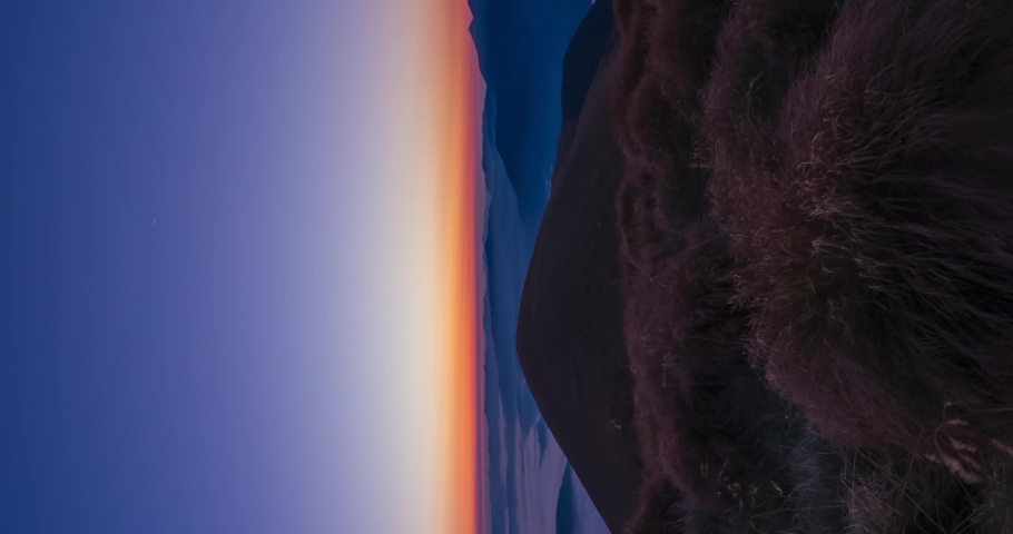 Time Lapse Sunrise in Carpathian mountains, Ukraine. Night to Day Transition.