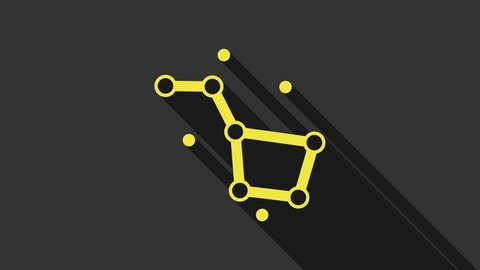 Yellow Great Bear constellation icon isolated on grey background. 4K Video motion graphic animation.