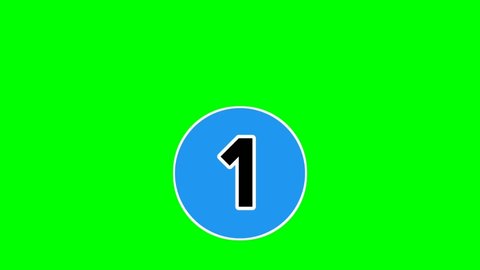 Number 1 one animation green screen.flat design cartoon number animated images