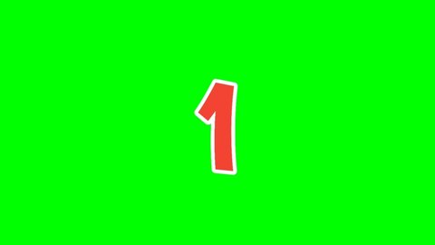 Number 1 one animation green screen.flat design cartoon number animated images