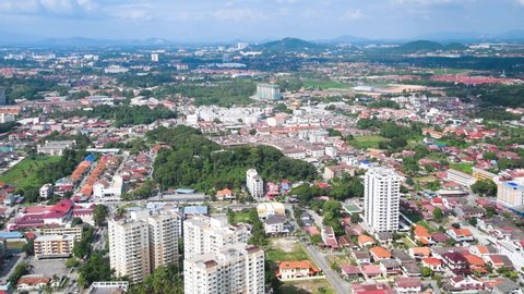 Aerial view of Malacca skyline. Melaka from a high vantage point