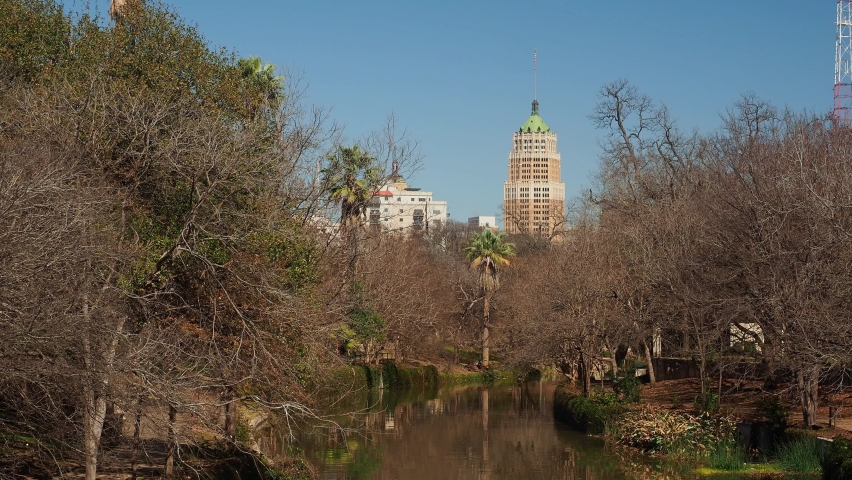 Sunny view of Riverwalk at Texas
