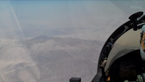 Inside cockpit of FA-18 Super Hornet. POV 1080p HD.