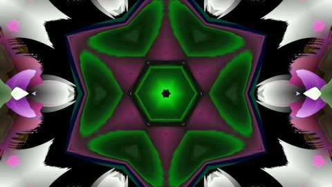 Mandala art animation background. Loopable kaleidoscope floral footage useful for festival of light backdrop, diwali, yoga, or meditation 
