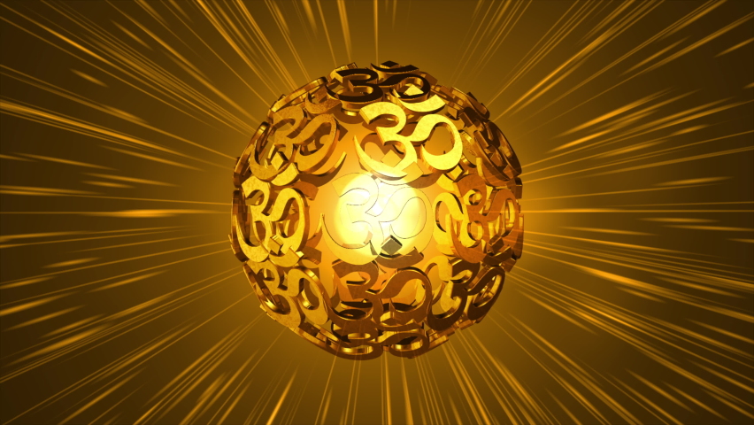 3D animation of Gold symbol Om Royalty-Free Stock Footage #1086689798