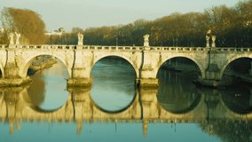 Ponte Sant'Angelo, bridge, Tiber river. Rome, Italy,