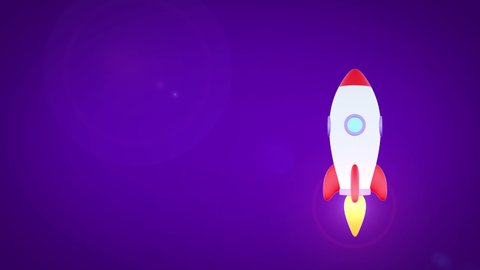 Ship rocket fly rotation. Startup new business project. New business project concept. Space shuttle. 3d rendering animation 4K Ultra HD