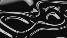 Abstract black 3D waves. Animated video background loop.