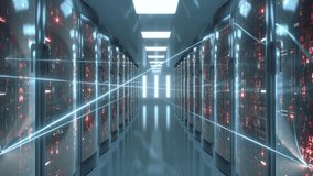 Working data center full of rack servers with futuristic network connections - Powered by Shutterstock - Get 15% off with code: PIKWIZARD15