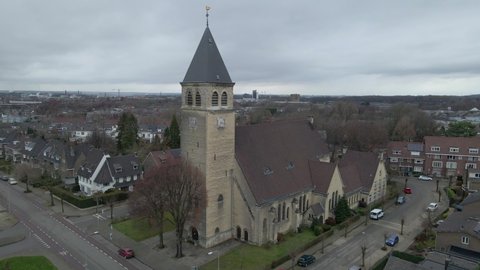 Aerial of the Antonius van Paduakerk Church in Maastricht Limburg