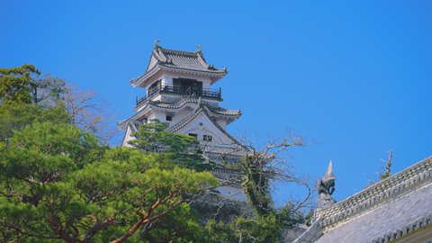Kochi castle tower under a clear sky 4K UHD