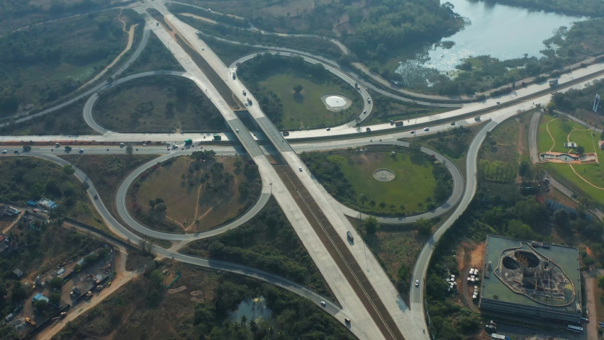 Bangalore City Aerial View - Beautiful Aerial view of a nice road clover leaf