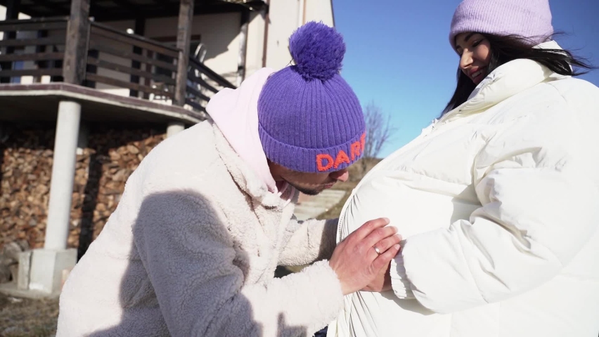 A young family is expecting a baby. Theme of a young family