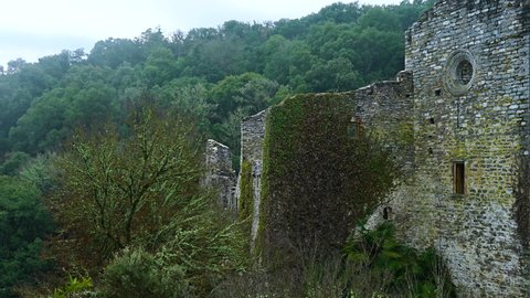 Botanical Garden of Santa Catalina in the ruins of a 13th century monastery. Tresbridges. Municipality of Iruña de Oca. Sierra Badaya, Alava province, Basque Country, Spain, Europe