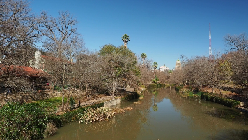 Sunny view of Riverwalk at Texas