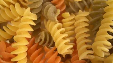 Background Of Tricolor Fusilli Pasta