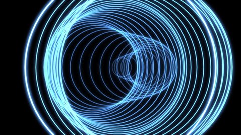 3D Ring Tunnel Wobble Blue S VJ Loop Animation Background
