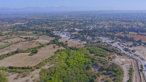 Aerial View Of Vast Field In Elias Pina Province On The Border Between Dominican Republic And Haiti.