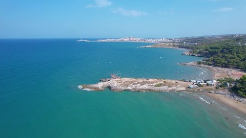 drone footage of coast line near Vieste Gargano