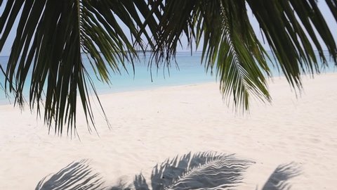 Sea view from the beach. Relax on the white sandy beach. Maldives