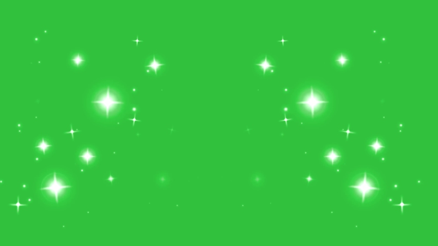 Glowing stars sparkle on green screen background. 4K Chroma key animation. Royalty-Free Stock Footage #1086816905