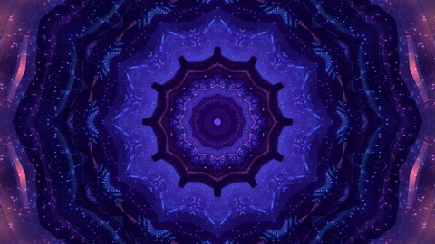 Unique Kaleidoscope Patterns. Kaleidoscopic Animation. Beautiful Bright Ornament. 4K Motion Graphics Background.