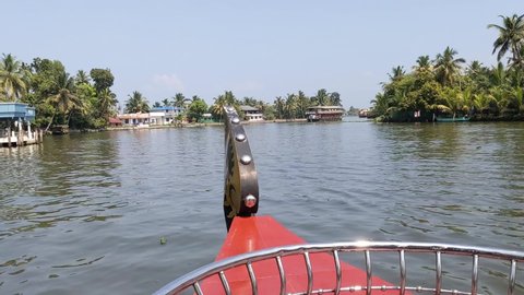 Alleppey Shikara Ride Kerala 4k. Alleppey Backwaters. Nature videography