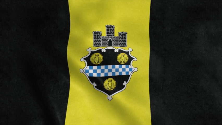 Pittsburgh city flag, Pennsylvania, waving in the wind