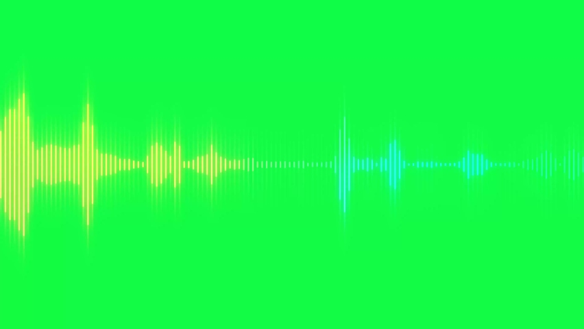 Multicolored audio waveform looping animation on chroma key green screen background. Music, audio technology concept.
 Royalty-Free Stock Footage #1086836921