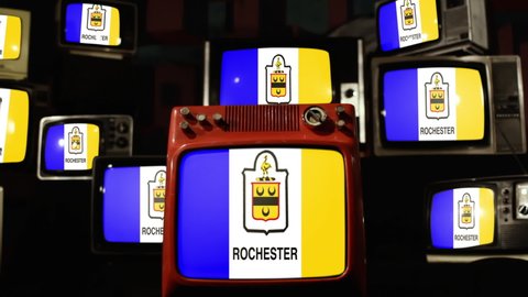 Flag of Rochester, New York, and Vintage Televisions.
