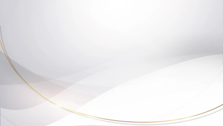 Grey silver smooth waves with curved bronze lines abstract motion background