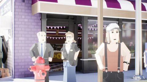 Lovely town 3d animation for metaverse