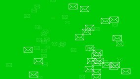 Rain of mail or envelope symbol on a green screen background. - Powered by Shutterstock - Get 15% off with code: PIKWIZARD15