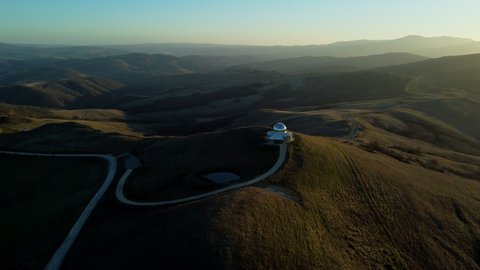 Drone - Observatory in Tuscany, Italy - Monte Calcinaio 