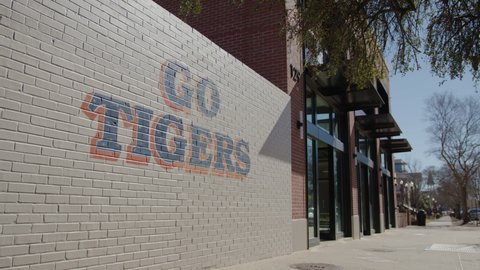 Auburn, Alabama - February 3, 2022: 
"Go Tigers" sign near Auburn University campus