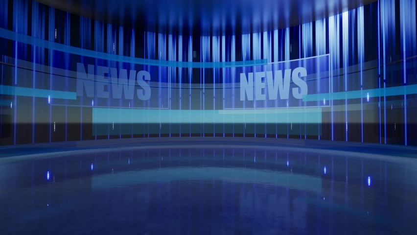 3d virtual news studio background rendering Stock Footage Video (100%