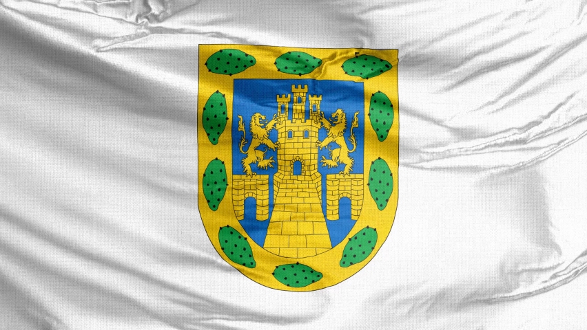 A waving Flag of Mexico City, Coat of arms of Mexico City