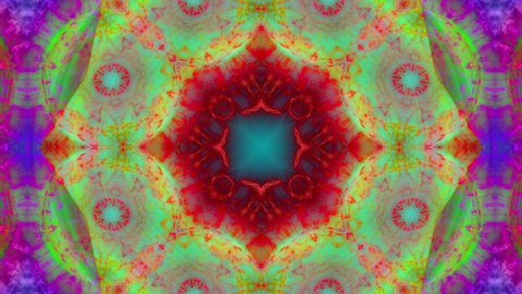 Mandala 3D Kaleidoscope seamless loop Psychedelic Trippy Futuristic Traditional Tunnel Pattern for Consciousness Meditation Background Video Relaxing Ethnic Colorful pattern Chakra Kundalini Yoga