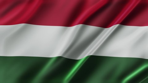 Hungary flag fabric texture of the flag and 3d animation background.