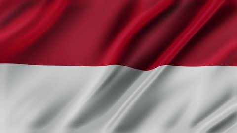 Indonesia waving flag fabric texture of the flag and 3d animation background.