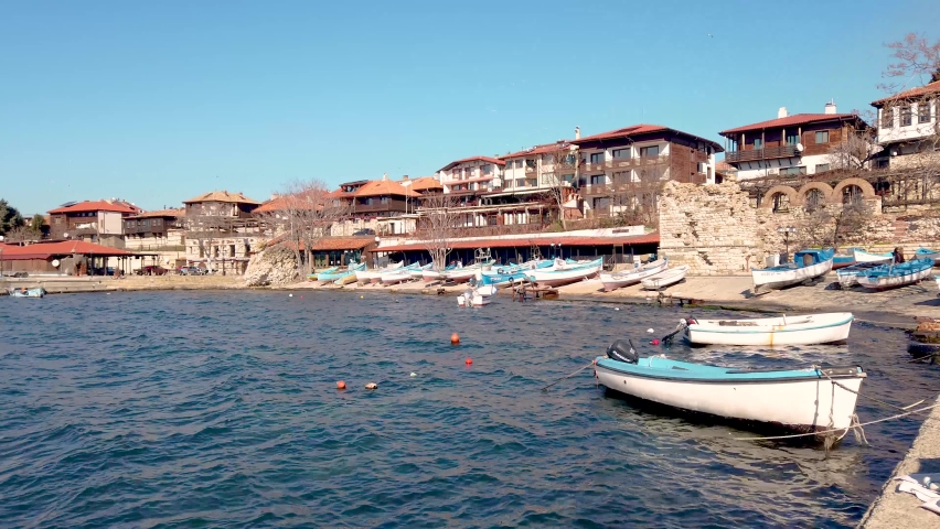 View of the Ancient City of Nesebar, Bulgaria. The Ancient City of Nesebar is a UNESCO World Heritage Site.
