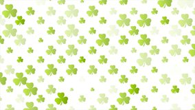 St Patrick Day bright abstract motion background with shamrock leaves. Seamless looping. Video animation Ultra HD 4K 3840x2160