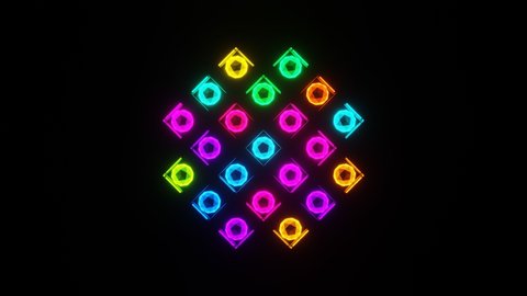 Neon Shimmering Disco Panel. VJ Loop Animation