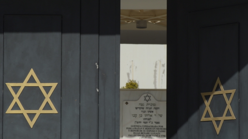 Stars of David in the doors of an old jewish cemetery
