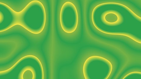 Green and yellow abstract moving gradient animation. Green background with flowing yellow round shapes. Bright  background with fluid animation. Fresh grass and yellow flowers concept