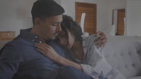 Animation of biracial couple embracing over storm. family spending time at home concept digitally generated video. - Powered by Shutterstock - Get 15% off with code: PIKWIZARD15