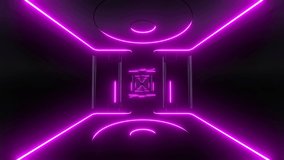 This stock motion graphic video include  clip of
Colorful Neon Corridor