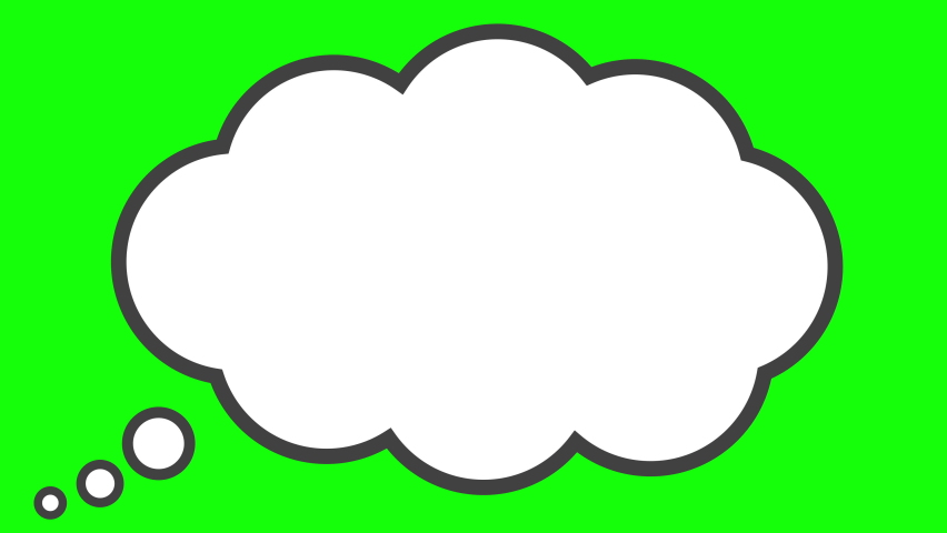 Simple cloud shaped speech balloon on chroma key background | Shutterstock HD Video #1086975599