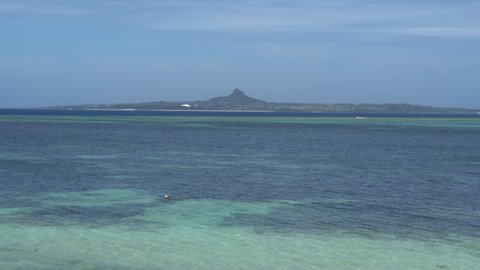 The scene of Ie island with beautiful ocean in Okinawa.